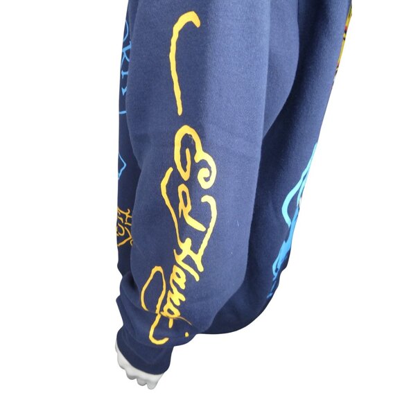Ed Hardy Men's Panther‎ Bulldog Midnight Blue Hoodie Sizes L & XL - Picture 6 of 16